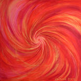 20030609 SPIRALE DER EWIGKEIT ROT, 90X90cm