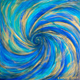 20030607 SPIRALE DER EWIGKEIT BLAU, 90X90cm