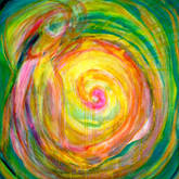 20010604 TANZ IN DER SPIRALE DES LEBENS, 90X90cm